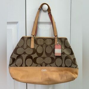 Coach Hamptons Weekend Signature Colorblock Medium Tote 2012 Y2K Leather Retired
